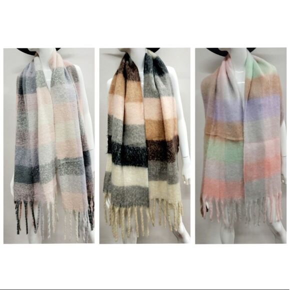 Oversized Long Winter Fringe Soft Scarf - Picture 1 of 3